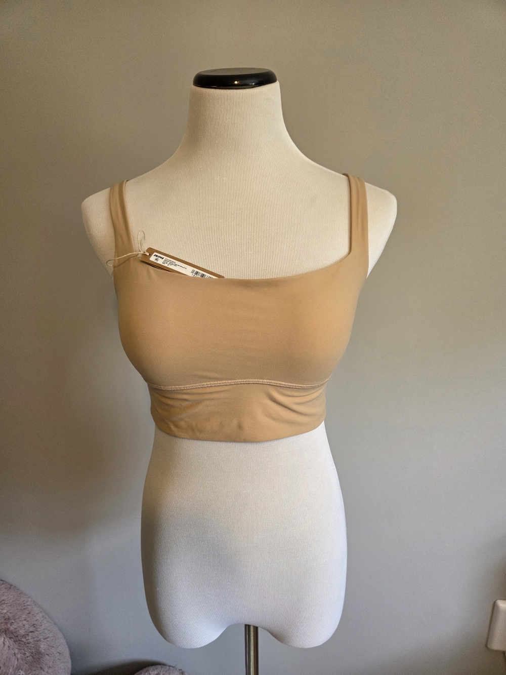 Skims Square-Neck Longline Bra In Nude